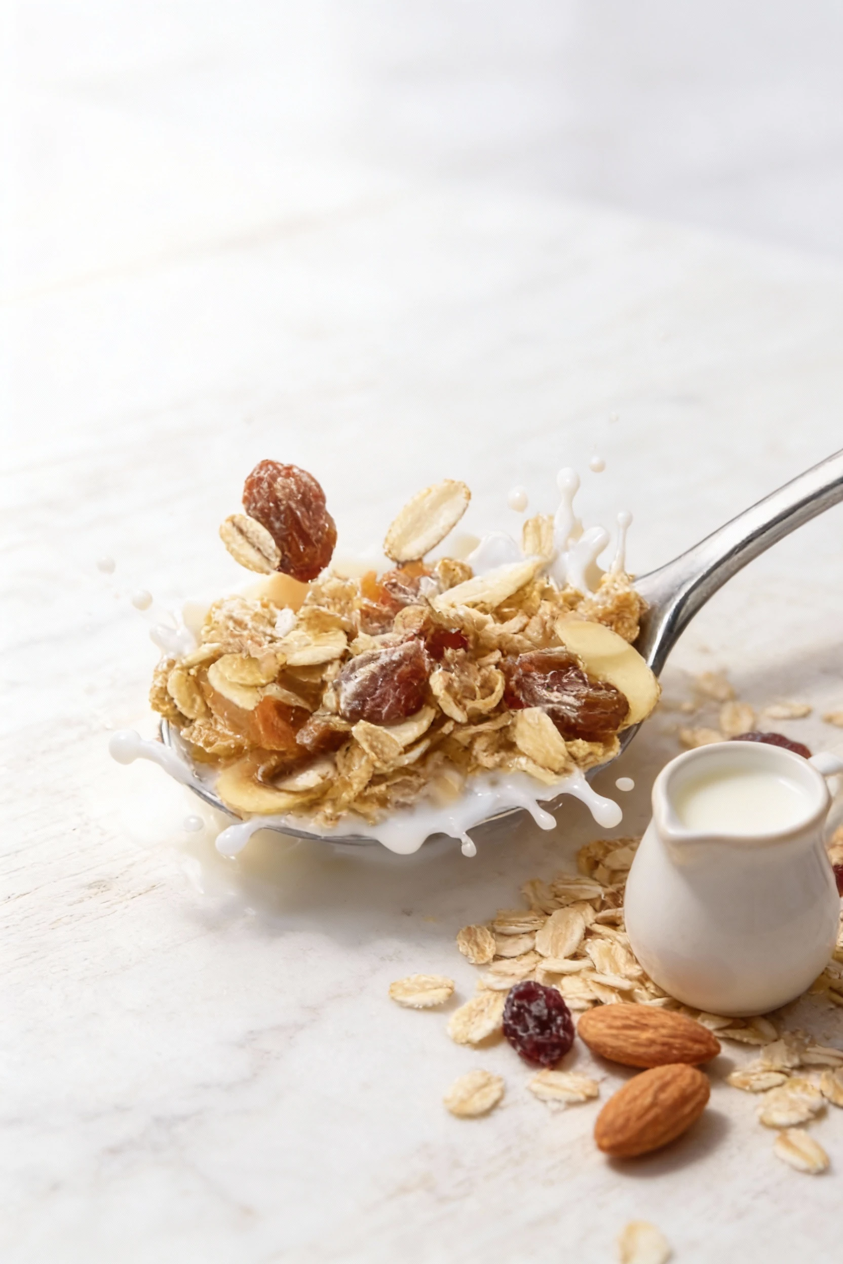 This is a picture of the product packaging for Alpen 'The Original Swiss Style Muesli', which shows a spoonful of cereal mixed with nuts, oats, and dried fruit