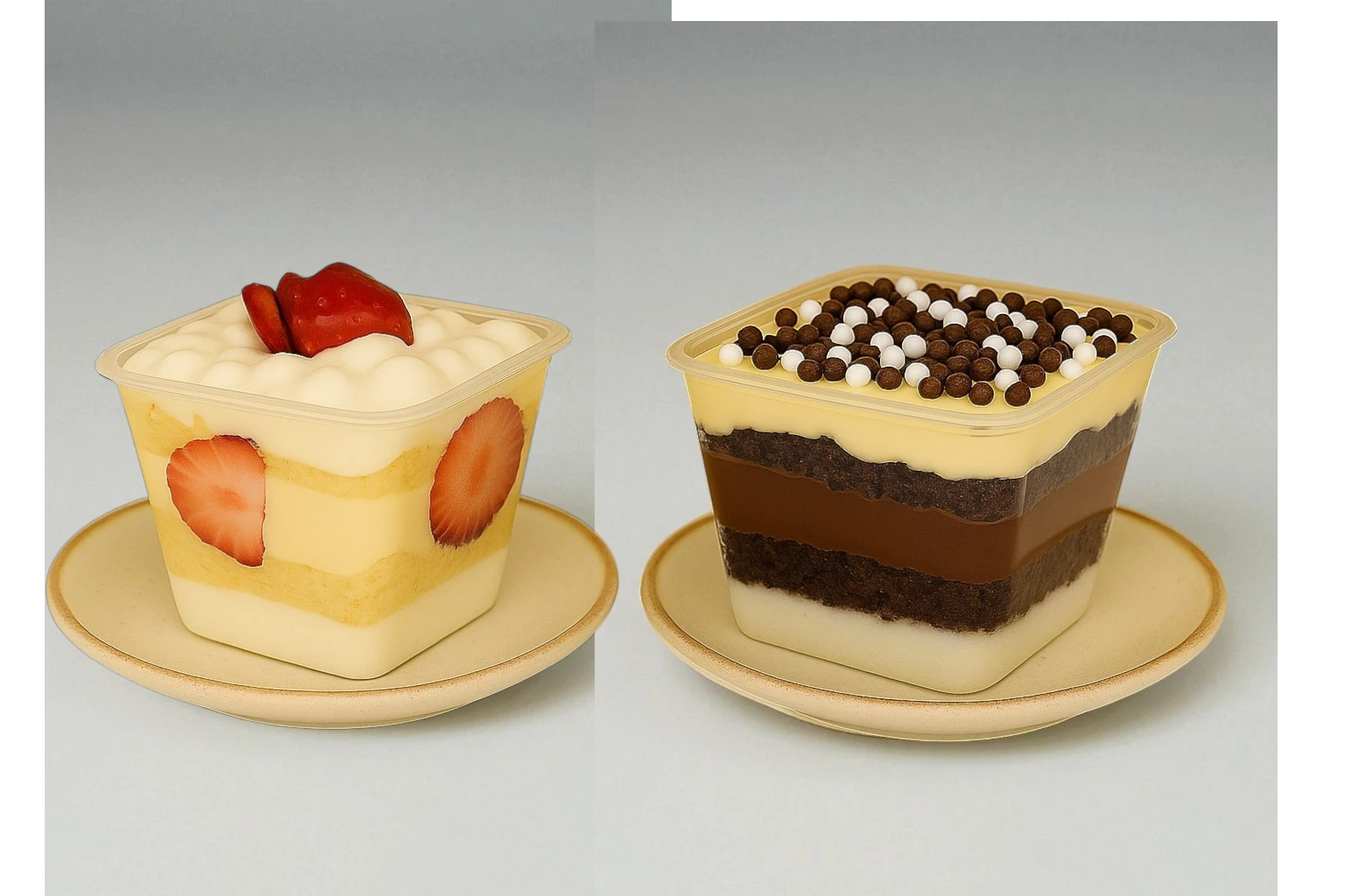 Dessert transformation before MenuPhotoAI enhancement